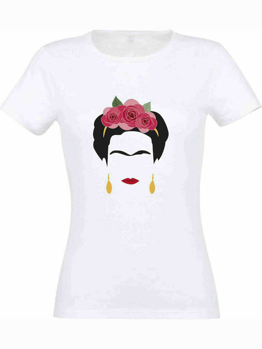 Stedman 16 Damen T-shirt Frida Kahlo Weiß Baumwolle