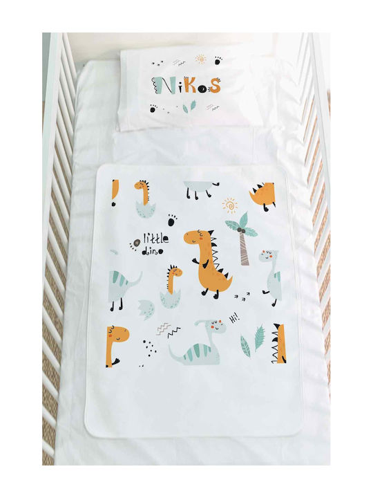 Bonjour Bebe Waterproof Burp Cloth Dino White 50x70cm