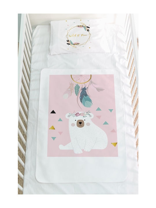 Bonjour Bebe Waterproof Burp Cloth Boho Bear White 40x60cm