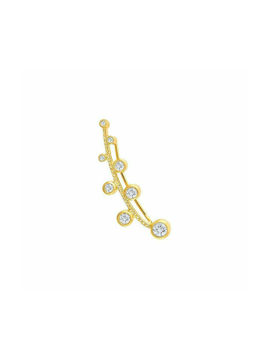 Silver climber earring "Jasmine" gold plated