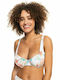 Roxy Bikini Bra with Adjustable Straps White Floral