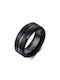 Men's black surgical steel ring