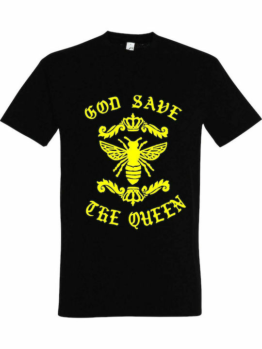 Unisex T-shirt " Gott schütze die Bienenkönigin ", Schwarz
