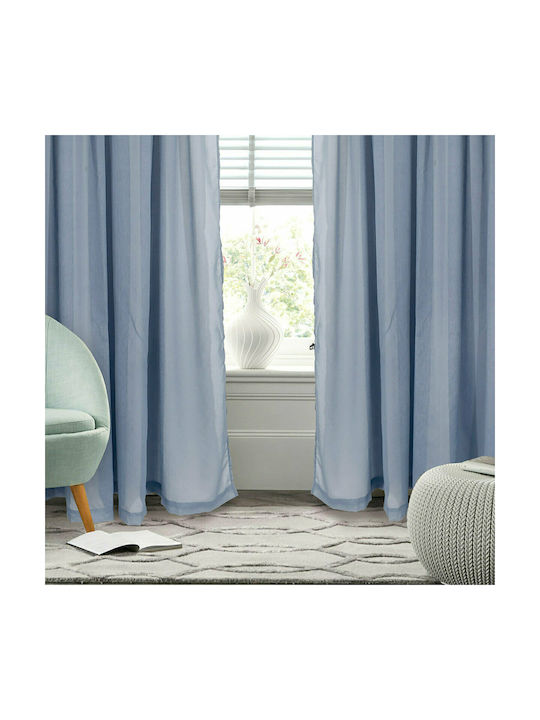 Das Home Κουρτίνα με Τρέσα 2199 Σιέλ 300x270εκ.