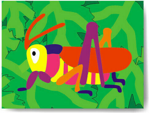 Wooden Kids Peg Puzzle Grasshopper for 2+ Years 11pcs Anelixi