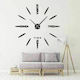 3D Wall Clock Sticker Plastic Black