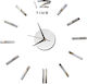 3D Silent Wall Clock Sticker Plastic Silver