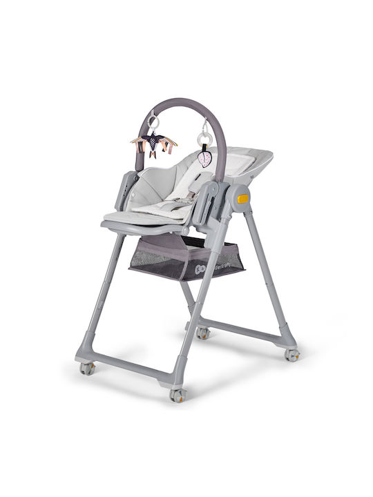 Kinderkraft Lastree Foldable Baby Highchair 2 in 1 with Adjustable Height Gray