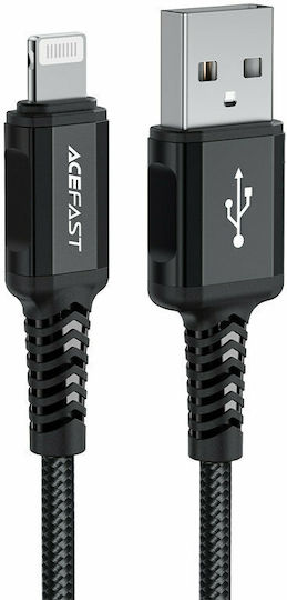 Acefast C4-02 Плетена USB-A към Lightning кабел Черен 1.8м