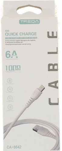 Treqa CA-8642 Regular USB-A la Cablu Lightning Alb 1m (CA-8642)