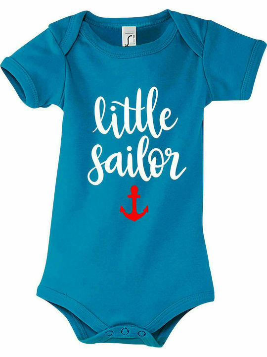 Baby shorts " Little Sailor, Anchor ", Aqua