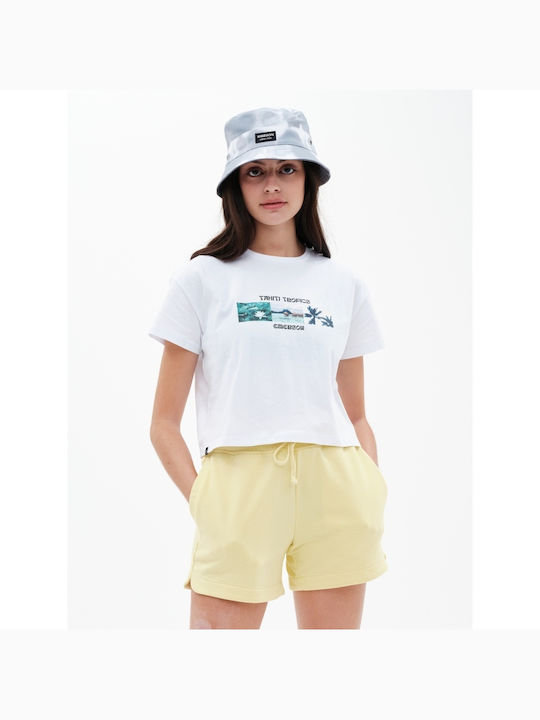 Emerson Γυναικείο Αθλητικό Crop T-shirt Λευκό