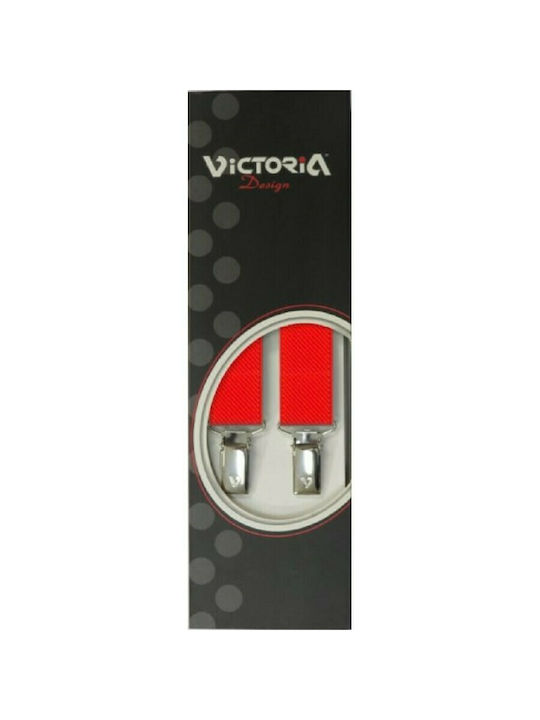 Hosenträger VICTORIA einfarbig 2,5 cm 62025 mit 4 orangefarbenen Clips