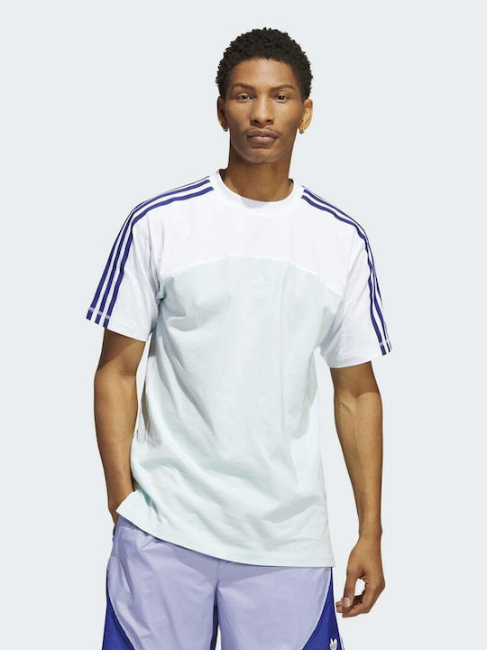 Adidas 3 Stripes T-shirt Bărbătesc cu Mânecă Scurtă Alb