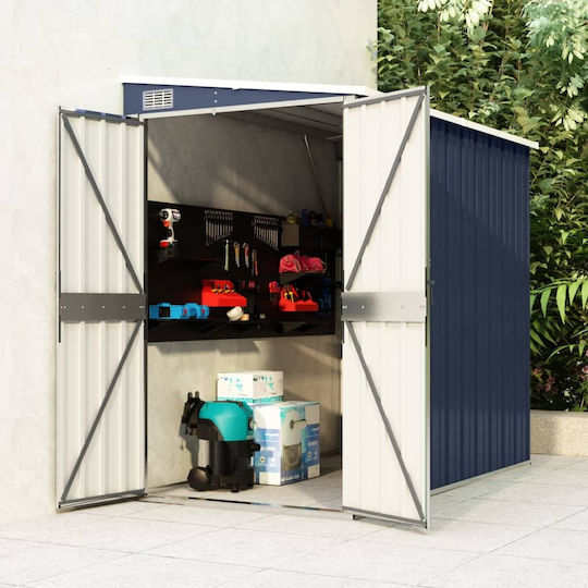 Metallic Garden Shed Galvanized Anthracite with Air Vents M1.18xW1.94xH1.78m