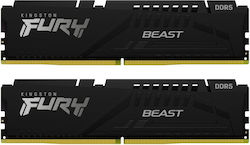 Kingston Fury Beast 64GB DDR5 RAM mit 2 Modulen (2x32GB) und Geschwindigkeit 5200 für Schreibtisch