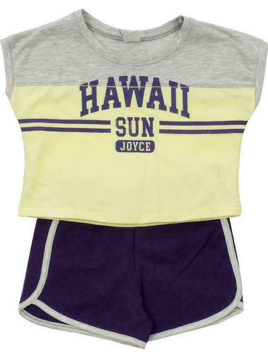 Kids' Set with Shorts Summer 2pcs Yellow Hawaii