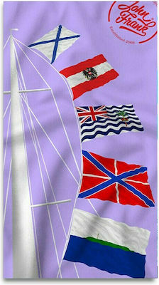 John Frank Flags Beach Towel Purple 150x80cm.