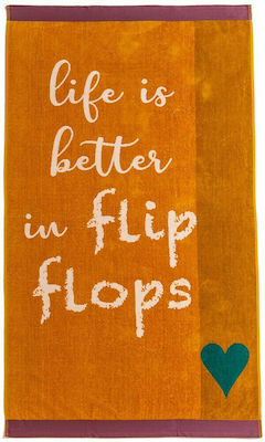 Melinen Better Life Beach Towel Cotton Orange 160x86cm.