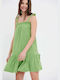 Funky Buddha Sommer Mini Kleid Grün
