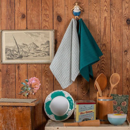 Melinen Carrot Πετσέτα Κουζίνας από 100% Βαμβάκι Teal 45x65cm 2τμχ