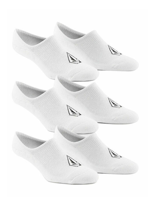 Volcom Stones Nshw Sock 3pk Ανδρικές Μονόχρωμες Κάλτσες Λευκές 3Pack