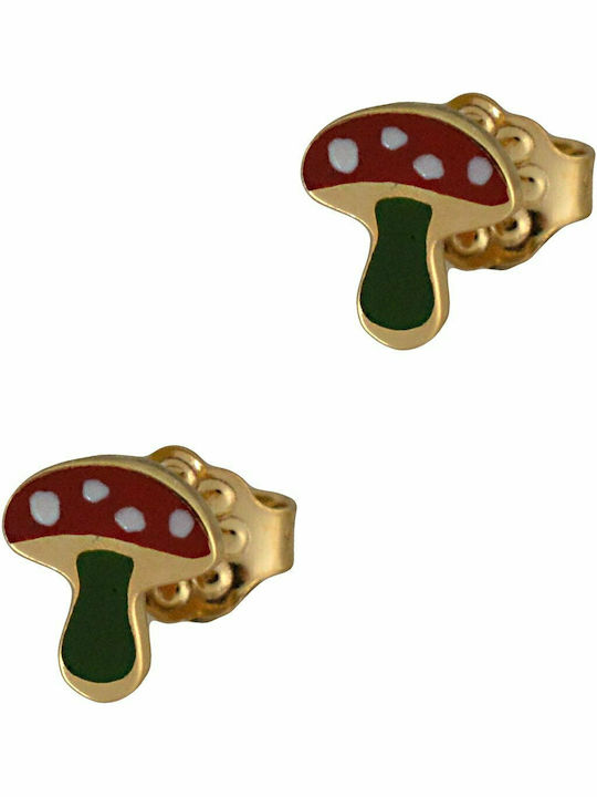 Mertzios.gr Гъби Детски Обеци Studs от Злато 14K