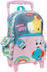 Fisher Price Mini Giraffe School Bag Trolley Kindergarten in Pink color 12lt