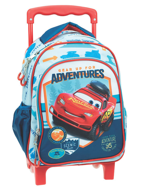 Gim Cars Gear Up School Bag Trolley Kindergarten in Blue color 12lt