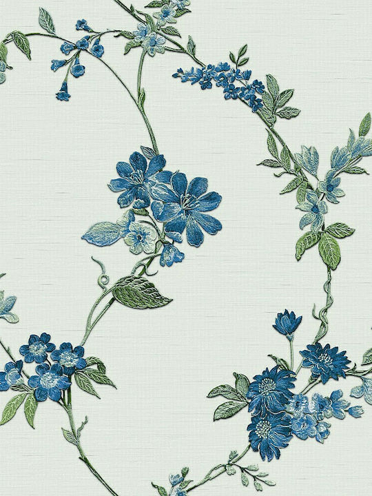 Wallpaper Fabric Blue/Green L1000xW53cm Washable