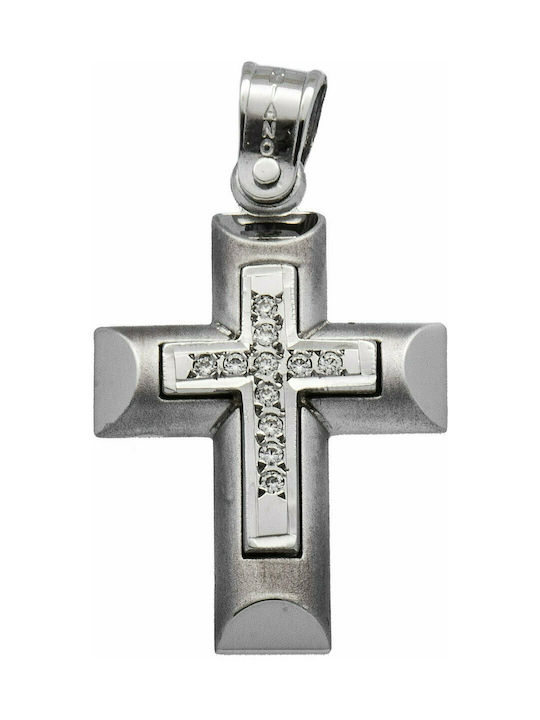 Mertzios.gr White Gold Cross 14K