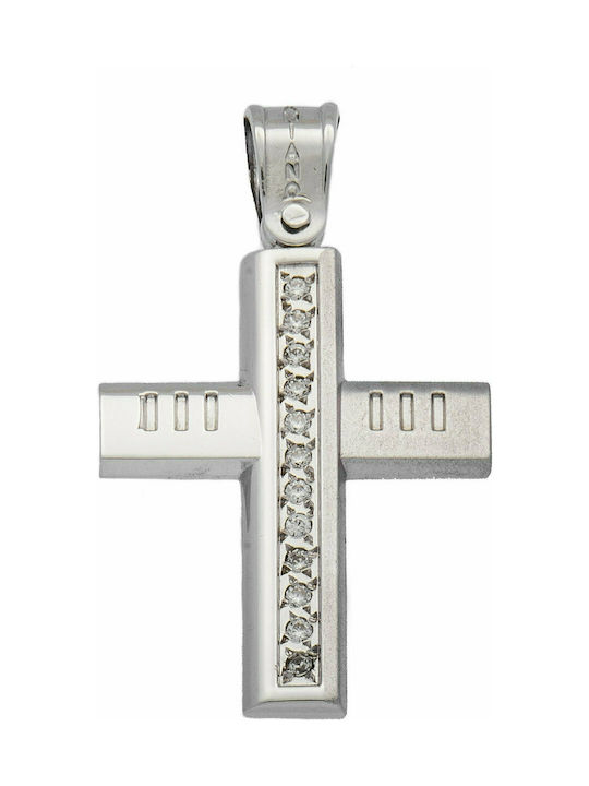 Mertzios.gr White Gold Cross 14K