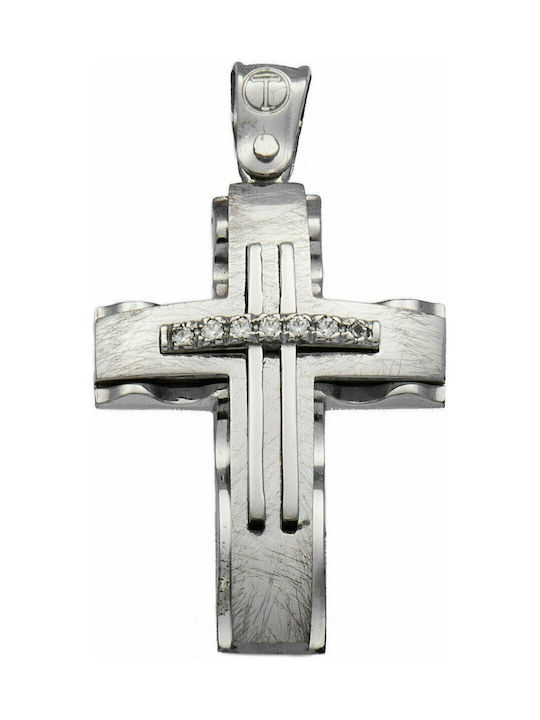 Mertzios.gr White Gold Cross 14K