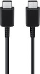 Samsung USB 2.0 Cable USB-C male - USB-C male 25W Μαύρο 1.8m (EP-DW767JBE)