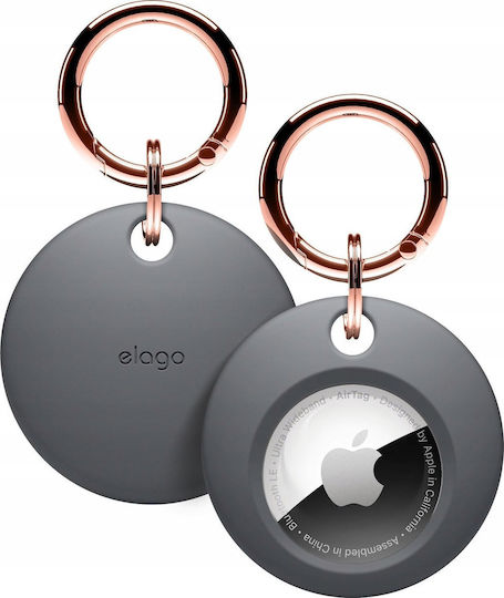 Elago Basic Θήκη Μπρελόκ Σιλικόνης για AirTag Dark Grey