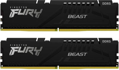 Kingston Fury Beast 64GB DDR5 RAM mit 2 Modulen (2x32GB) und Geschwindigkeit 5600 für Schreibtisch