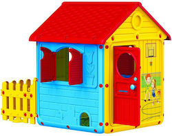 Dolu Kunststoff Kinder Spielhaus Garten mit Zaun Mehrfarbig 130x104x125cm
