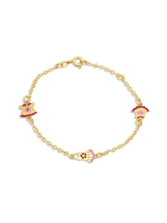 14K Gold children's bracelet with elements