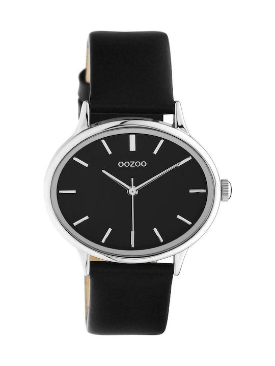 Oozoo Timepieces Ceas de Damă cu Negru Curea din Piele