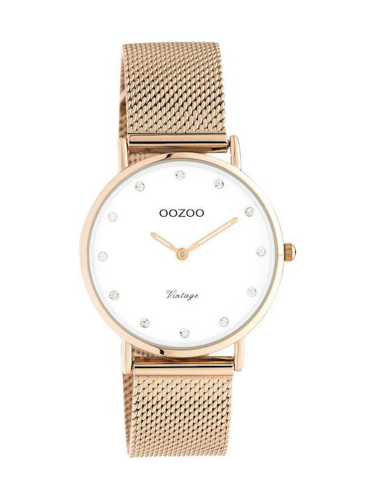 Oozoo Vintage Women's Watch with Pink Gold Meta...