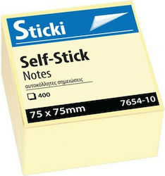 +Efo Aufkleber Notizblöcke in Würfel Gelb 7.5x7.5cm