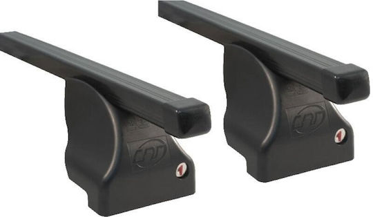 Cam Car Roof Bars Metallic 130cm for Opel Meriva 5D 5D 2010-2017 Set with Roof Rack Legs Black