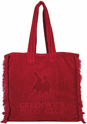 Greenwich Polo Club Fabric Beach Bag Red Greenwich Polo Club Fabric Beach Bag Red