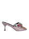 Mules with Thin High Heel in Lilac Color