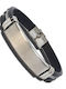 Men's leather bracelet black ABSOLUTE