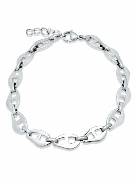 Noelia Silver Bracelet 8MM Βραχιόλι από ανοξείδωτο ατσάλι 316L 24-25 cm