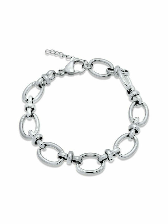 Circle Silver Bracelet 10MM Βραχιόλι από ανοξείδωτο ατσάλι 316L 24-25 cm