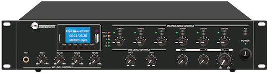 CMX Audio DA-120MT PA Power Amplifier 6 Zone 120W/100V with Cooling System Equipped with USB/FM Black