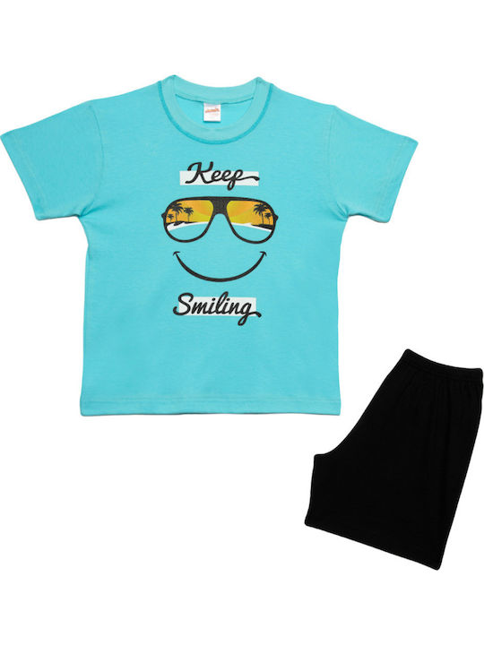 Minerva Pijama pentru copii De vară Turcoaz Keep Smiling