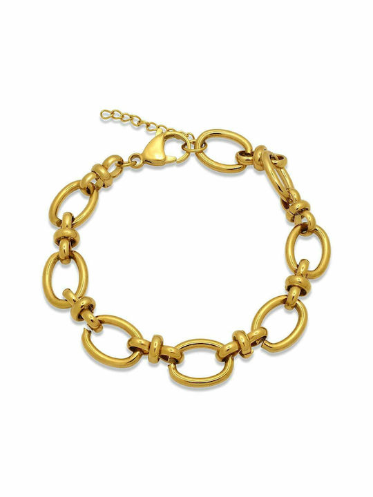 Circle Gold Bracelet 10MM Βραχιόλι από ανοξείδωτο ατσάλι 316L 21-22 cm